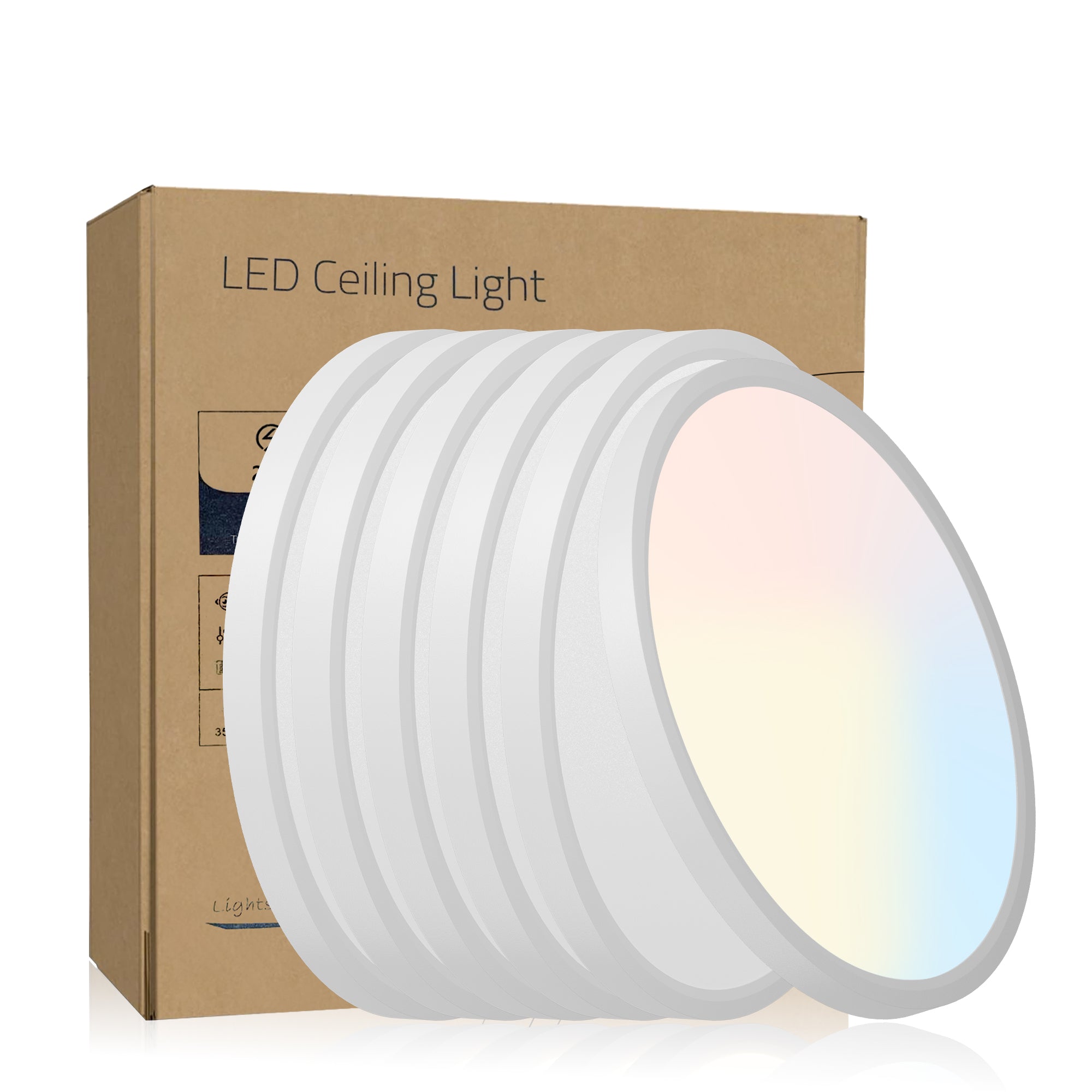 6-Pack 12” LED Flush Mount Ceiling Lights – 5 CCT Selectable, Dimmable