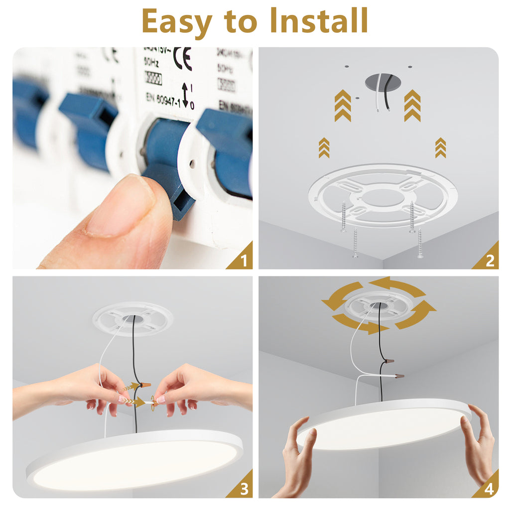 6-Pack 12” LED Flush Mount Ceiling Lights – 5 CCT Selectable, Dimmable