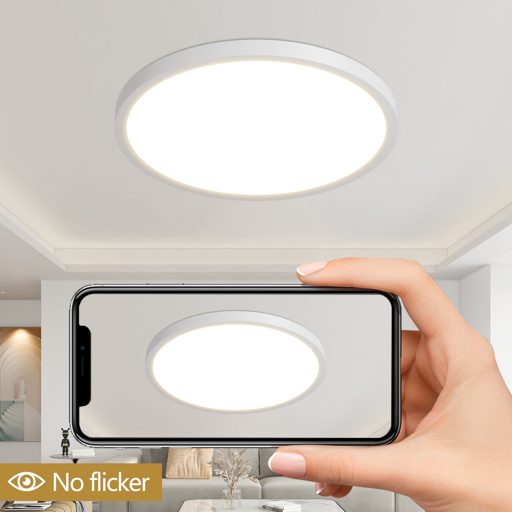 6-Pack 12” LED Flush Mount Ceiling Lights – 5 CCT Selectable, Dimmable