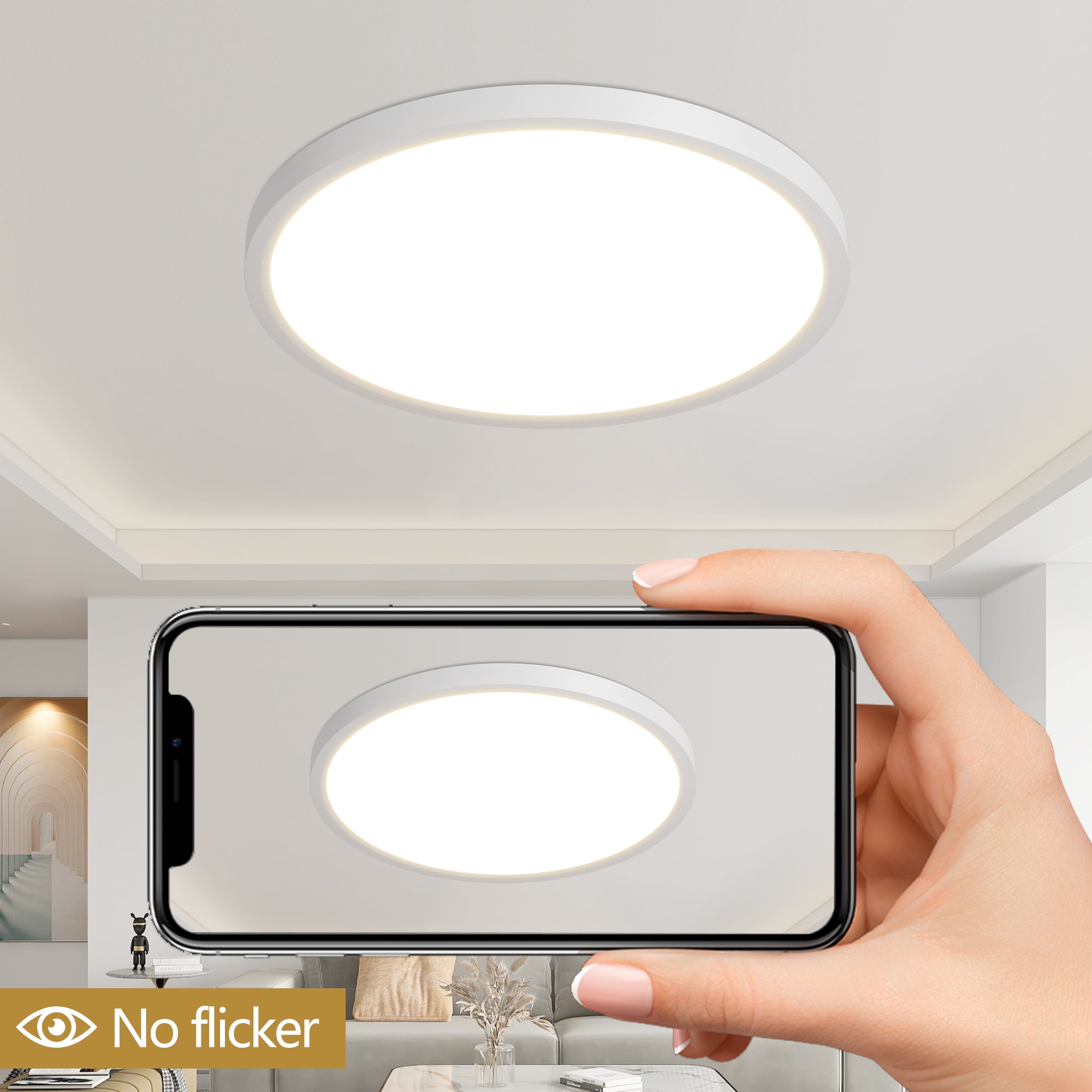 6-Pack 12” LED Flush Mount Ceiling Lights – 5 CCT Selectable, Dimmable