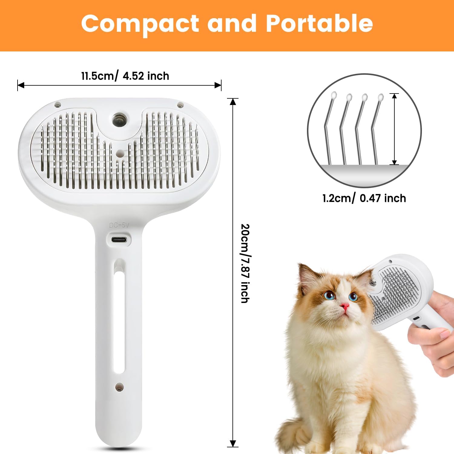 3-in-1 Self-Cleaning Pet Grooming Brush with Mist Spray