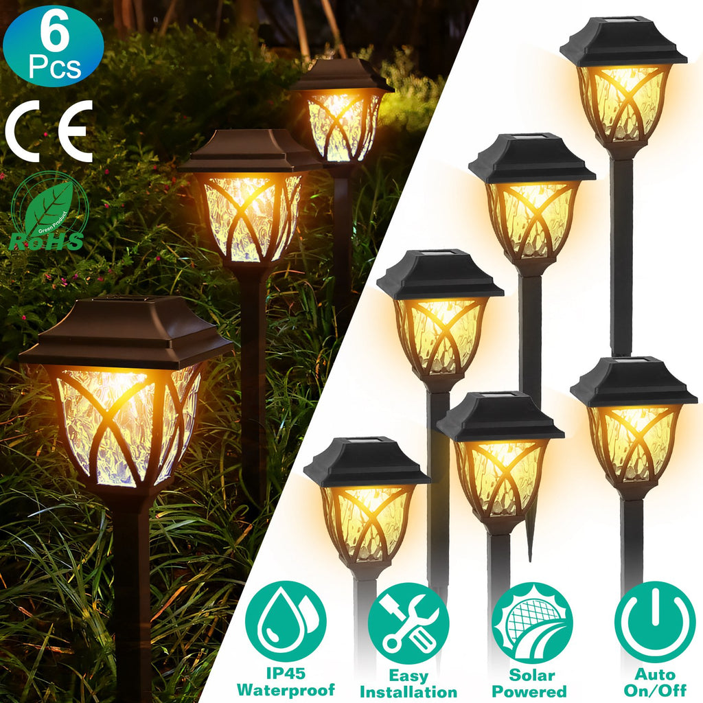 Solar Garden Stake Lights – Warm Outdoor Pathway Lighting
