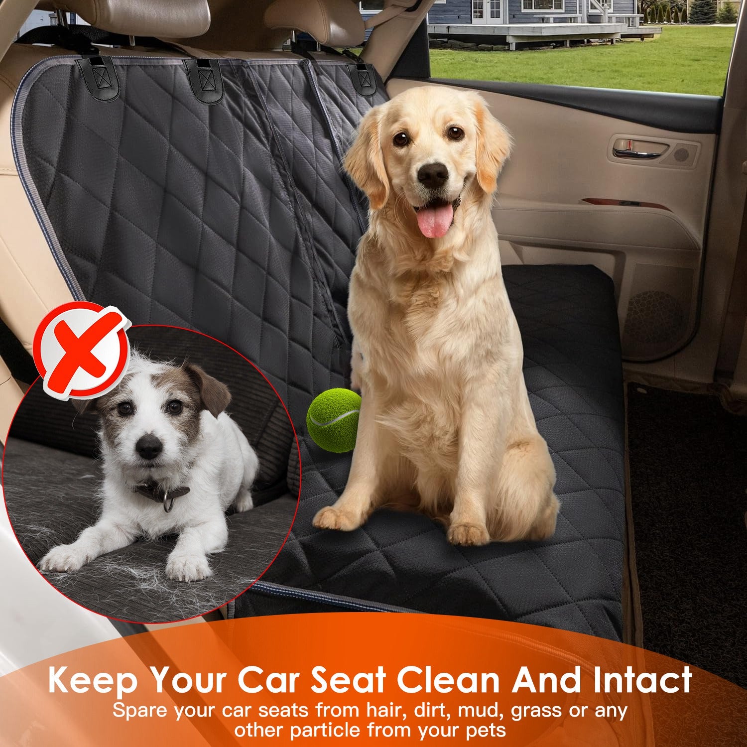 Waterproof Dog Car Seat Cover for Back Seat
