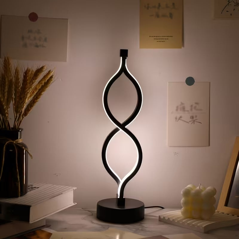 Modern Wave USB Desk Lamp – Set of 2