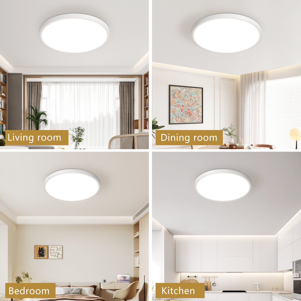 6-Pack 12” LED Flush Mount Ceiling Lights – 5 CCT Selectable, Dimmable