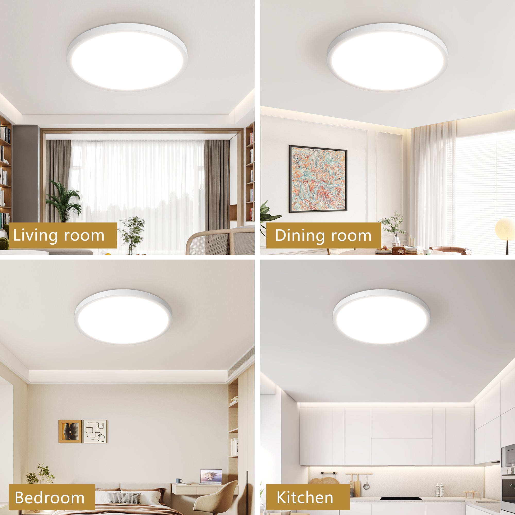 6-Pack 12” LED Flush Mount Ceiling Lights – 5 CCT Selectable, Dimmable