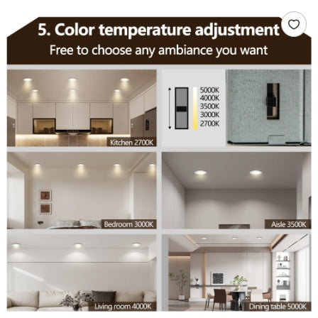 12-Pack 4” Ultra-Thin Recessed LED Ceiling Lights | 5 CCT Dimmable