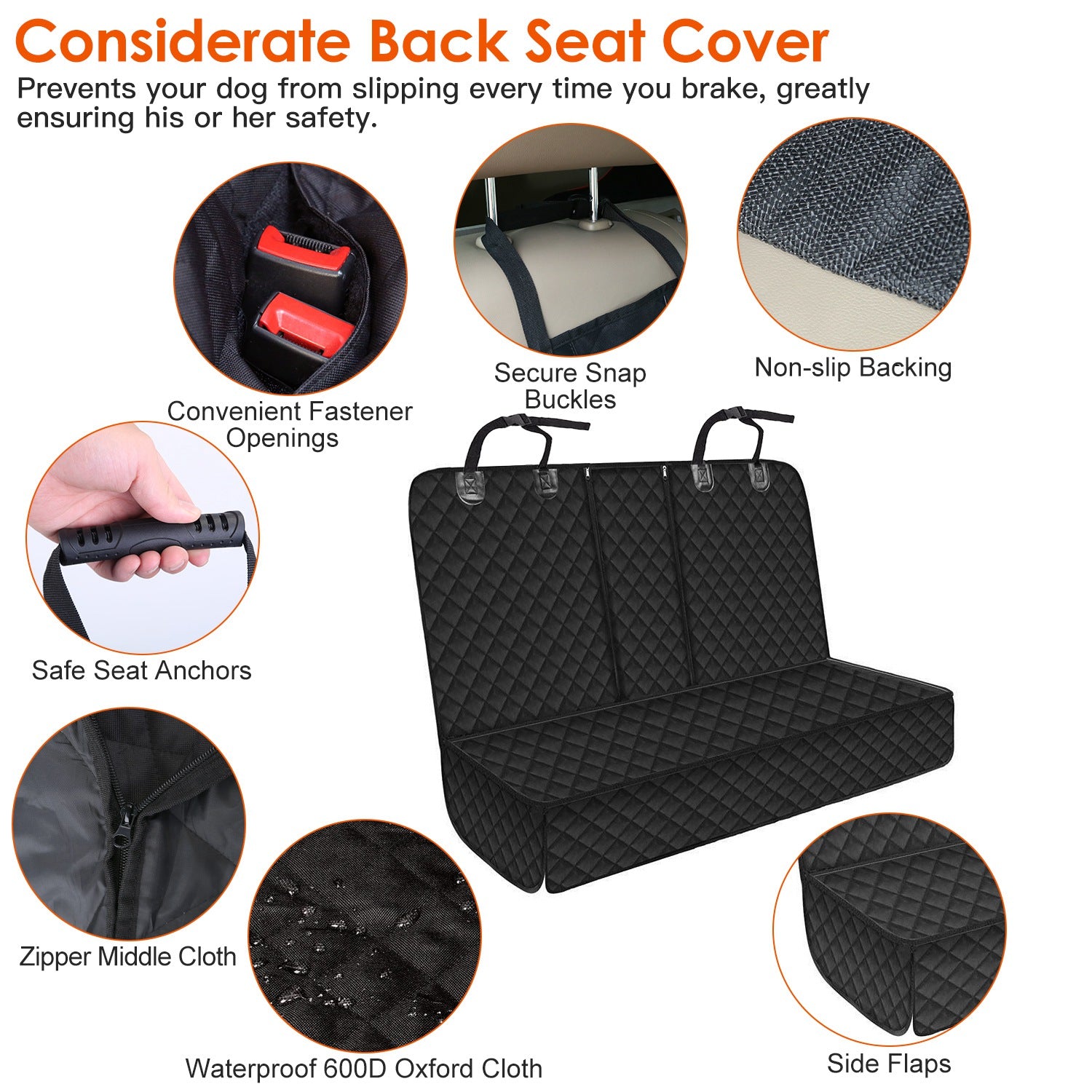 Waterproof Dog Car Seat Cover for Back Seat
