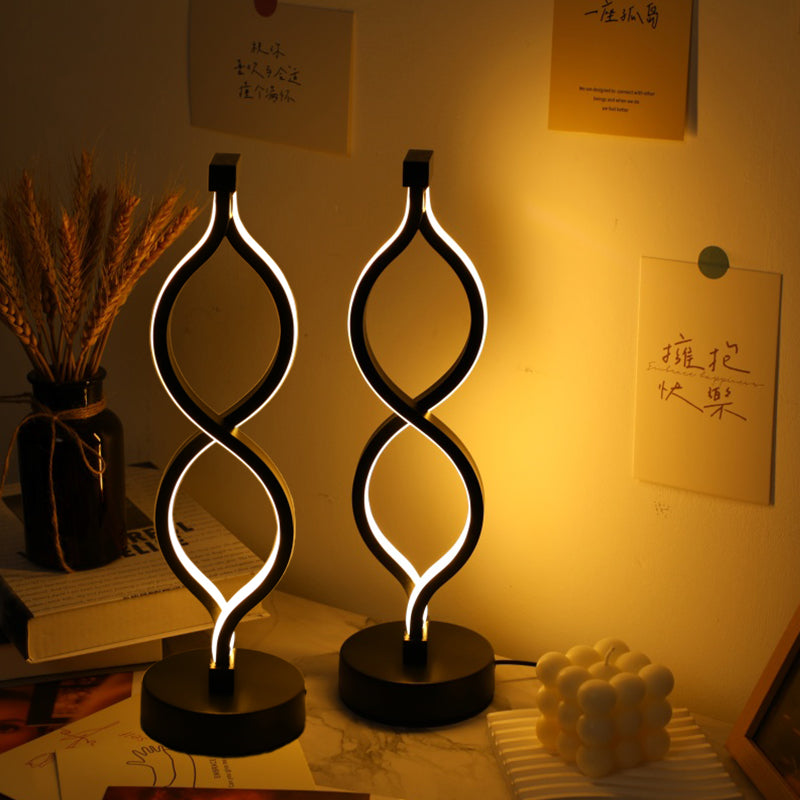 Modern Wave USB Desk Lamp – Set of 2