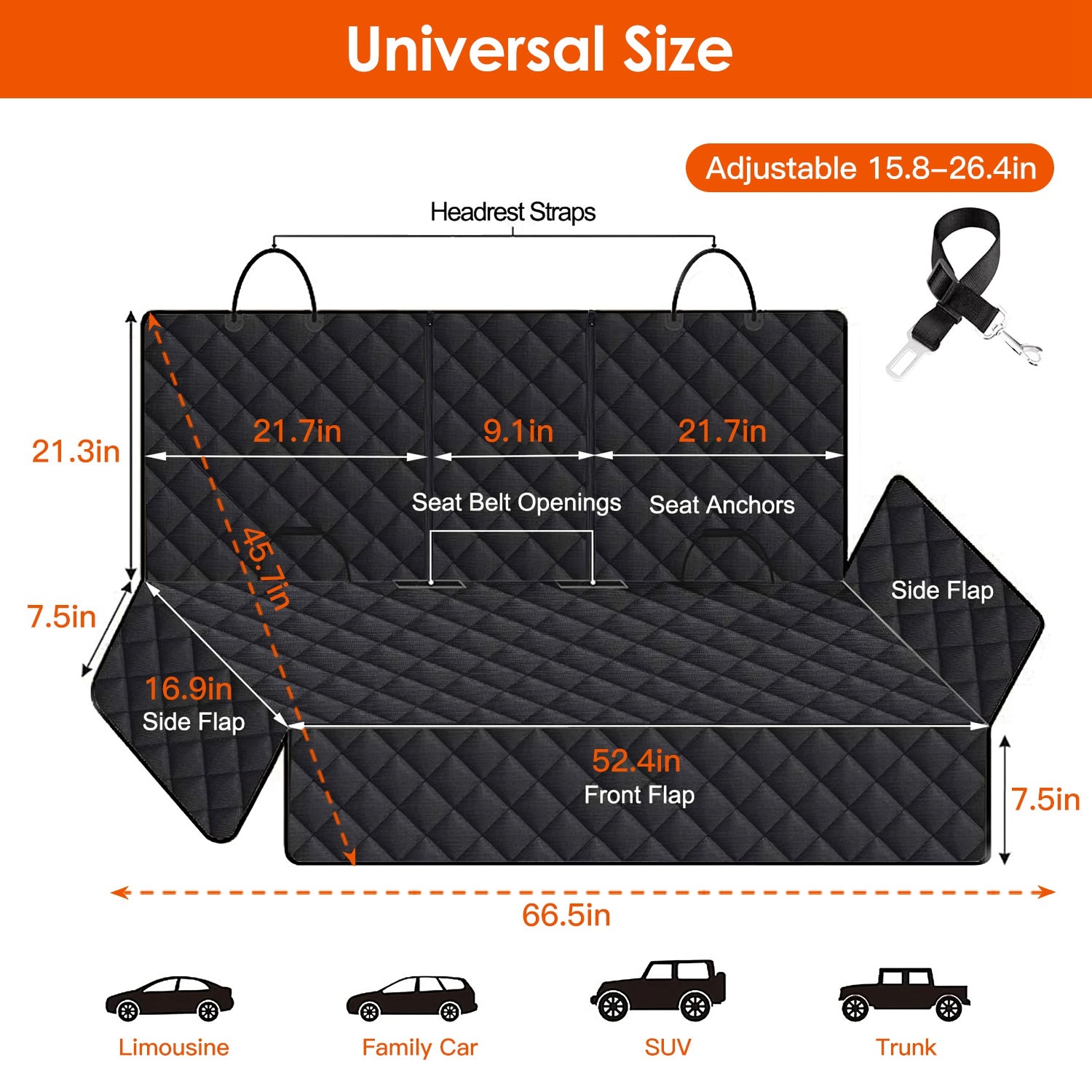 Waterproof Dog Car Seat Cover for Back Seat