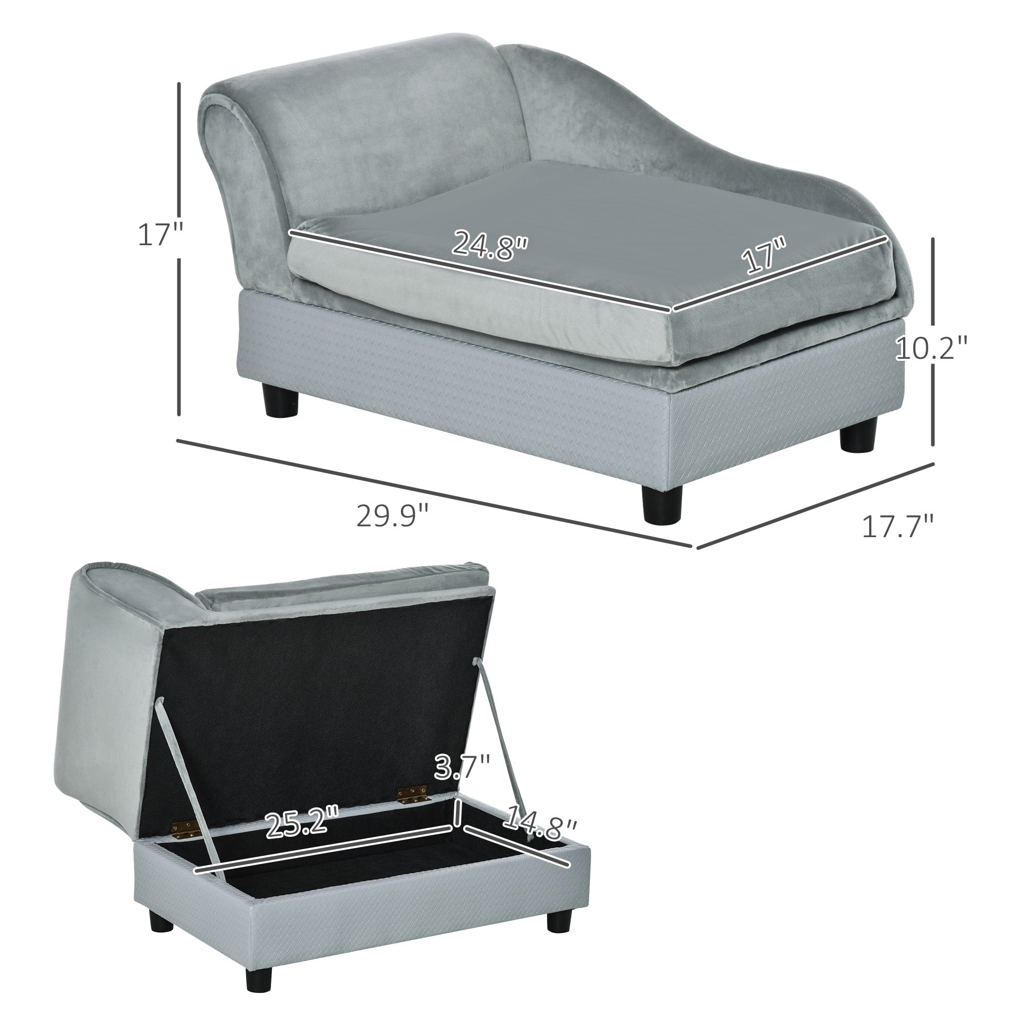 Pet Sofa Bed with Hidden Storage