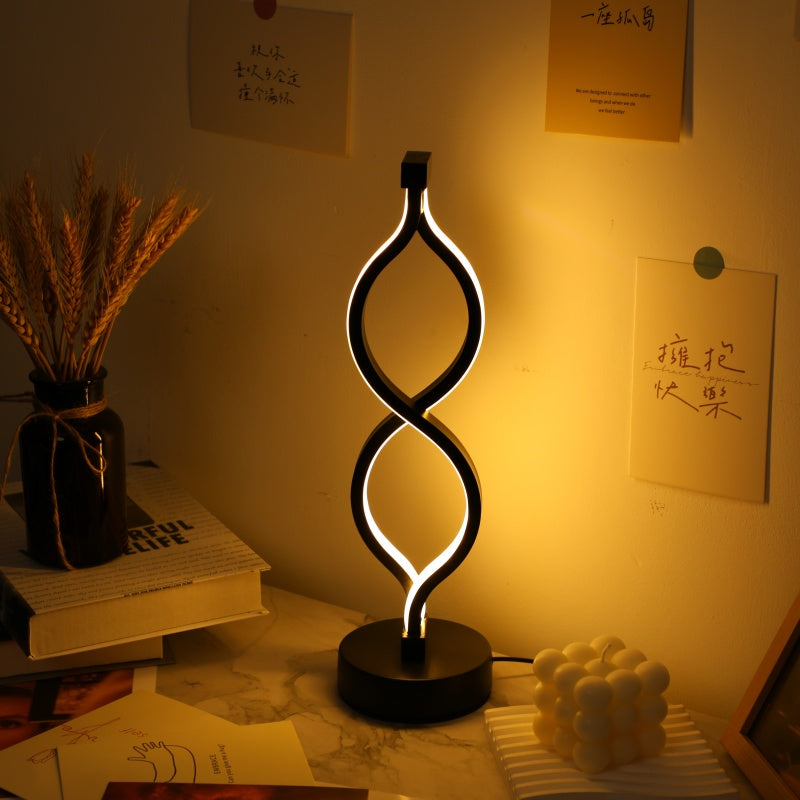 Modern Wave USB Desk Lamp – Set of 2