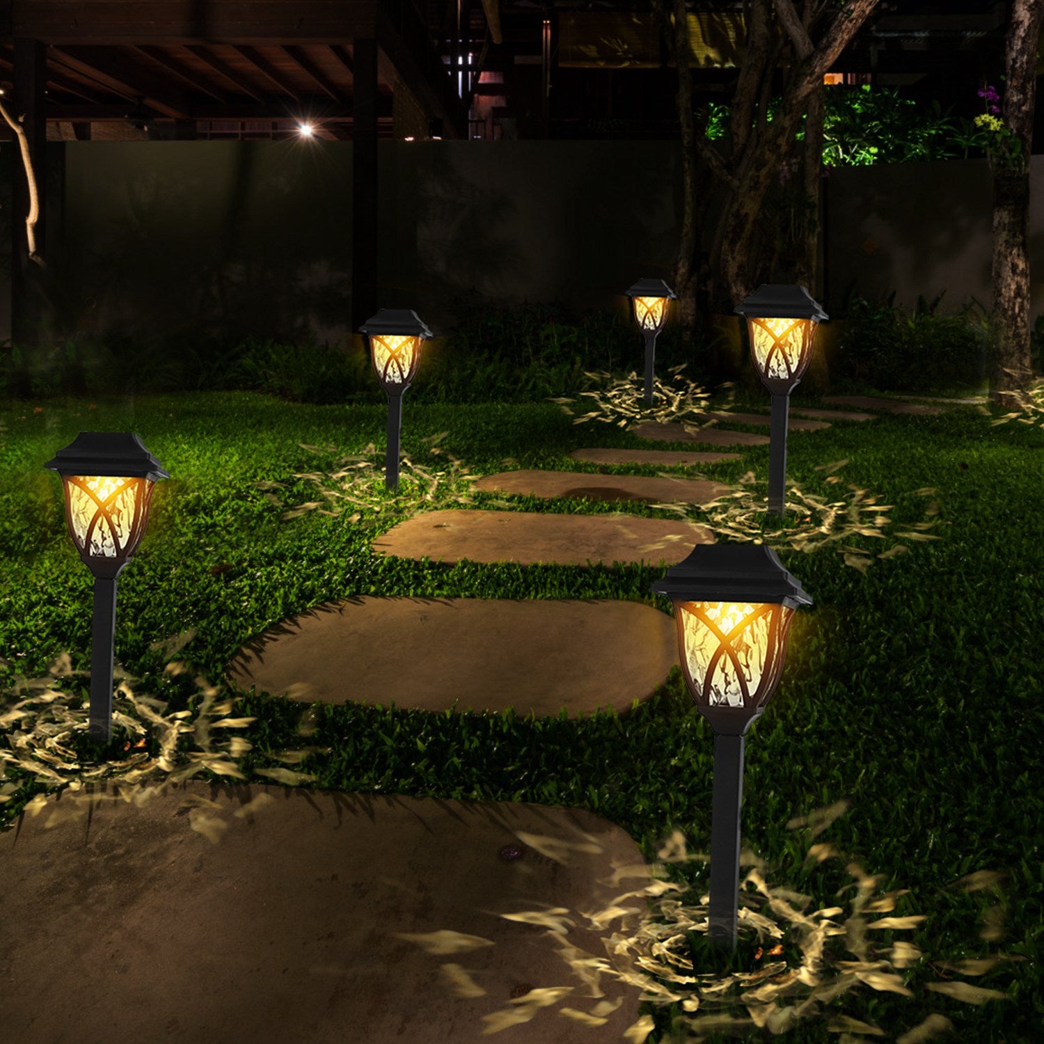 Solar Garden Stake Lights – Warm Outdoor Pathway Lighting