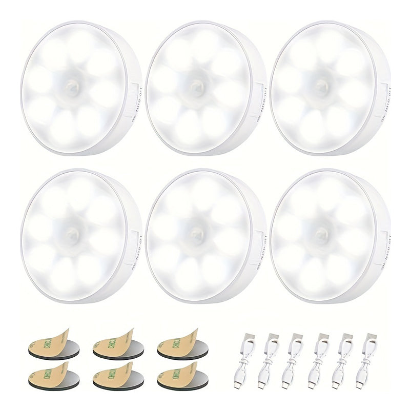 Rechargeable Motion Sensor Under Cabinet Lights – Set of 6