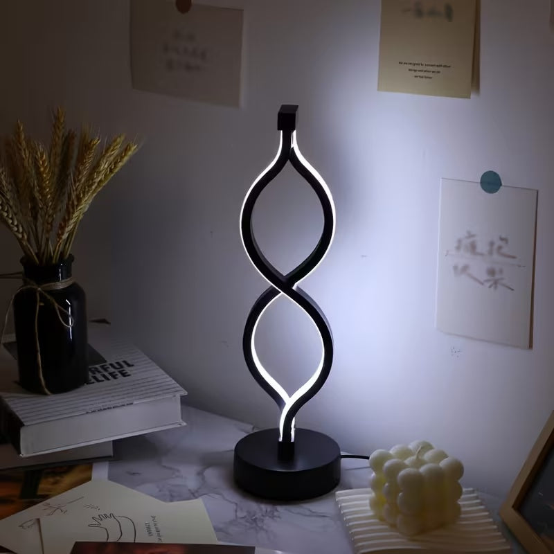 Modern Wave USB Desk Lamp – Set of 2