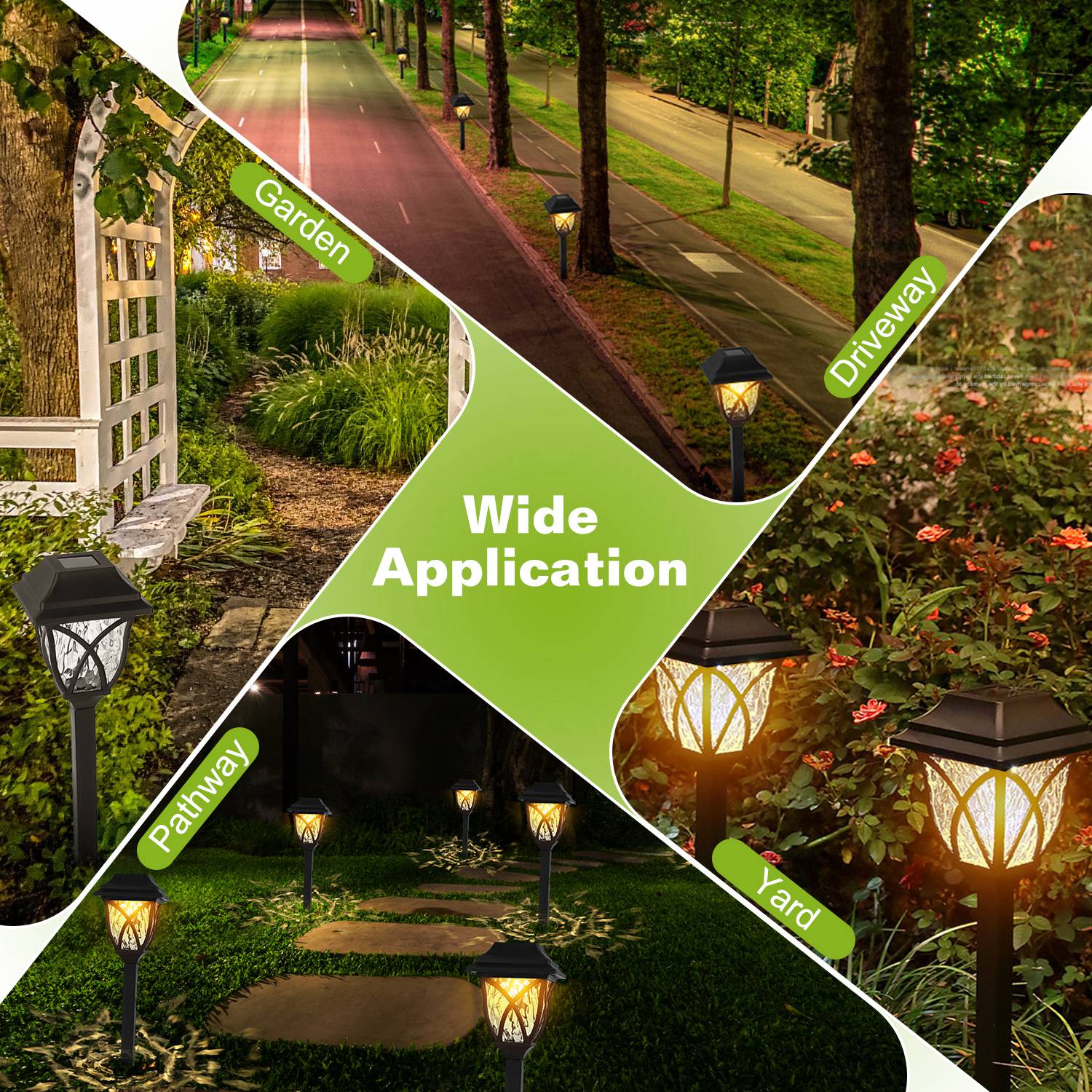 Solar Garden Stake Lights – Warm Outdoor Pathway Lighting