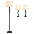 Modern 3-Piece Floor and Table Lamp Set