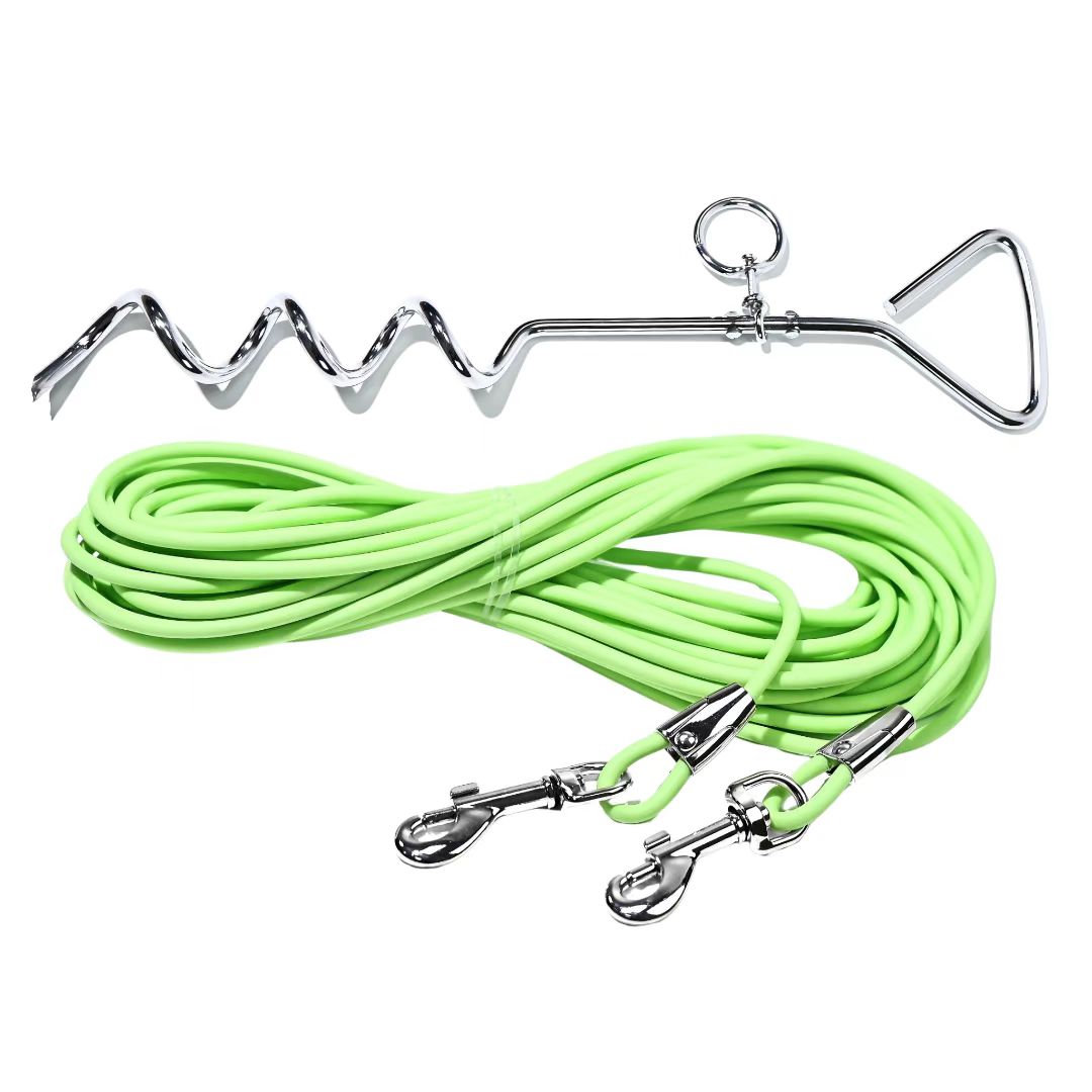 Outdoor Dog Tie-Out Leash with Ground Stake